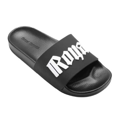 Raised Standard Logo Pool Slides - Black