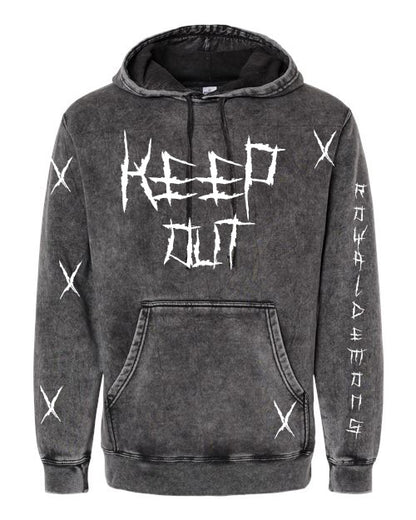 Wicked "Keep Out" Washed Hoodie - Black